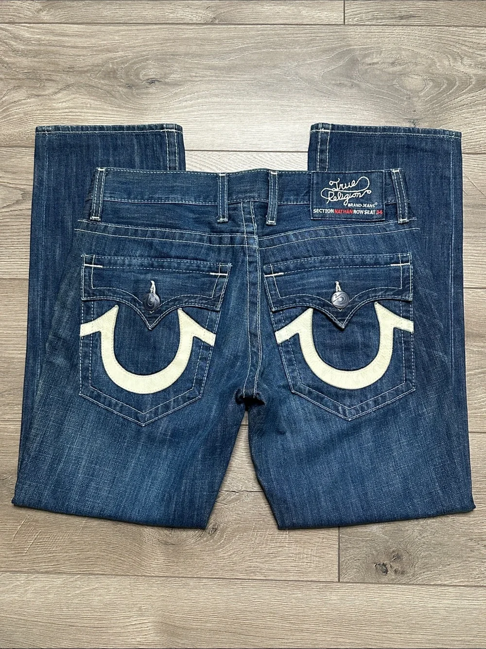 True Religion 29.5” Straight‎ Blue Jeans Size 32